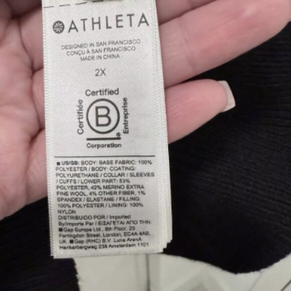NW Athleta THERMOLITE BlackHanover Hybrid Jacket with Fitted Knit Sleeves & Hem - Picture 8 of 12